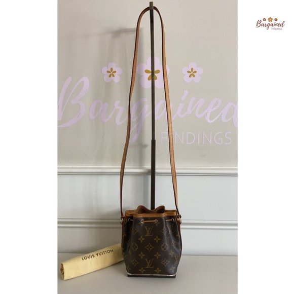 Authentic LOUIS VUITTON Monogram Coated Canvas Leather Nano Noe Crossbody Bag - Picture 3 of 12